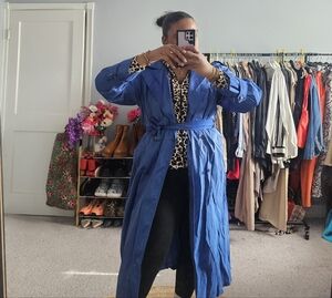 80's London Fog Royal Blue Lightweight Trench Coat